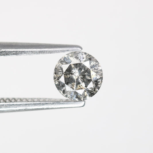 Unique 0.35 CT Salt & Pepper Round Brilliant Cut Diamond | Ethical Engagement Ring | 4.50 x 2.80 MM - JayKrishna Diamond