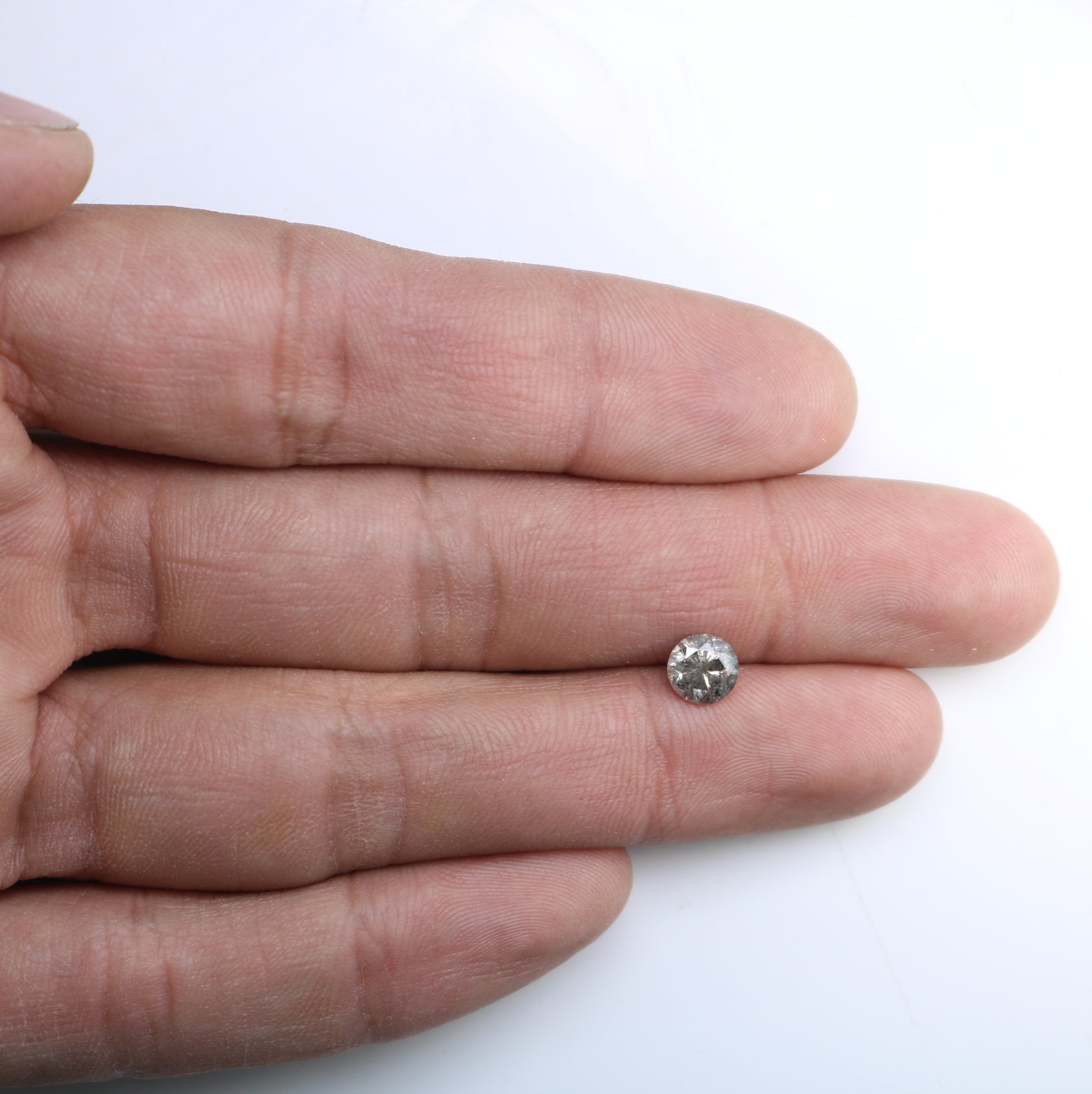 1.04 Carat Loose Salt And Pepper Round Brilliant Cut Diamond - JayKrishna Diamond