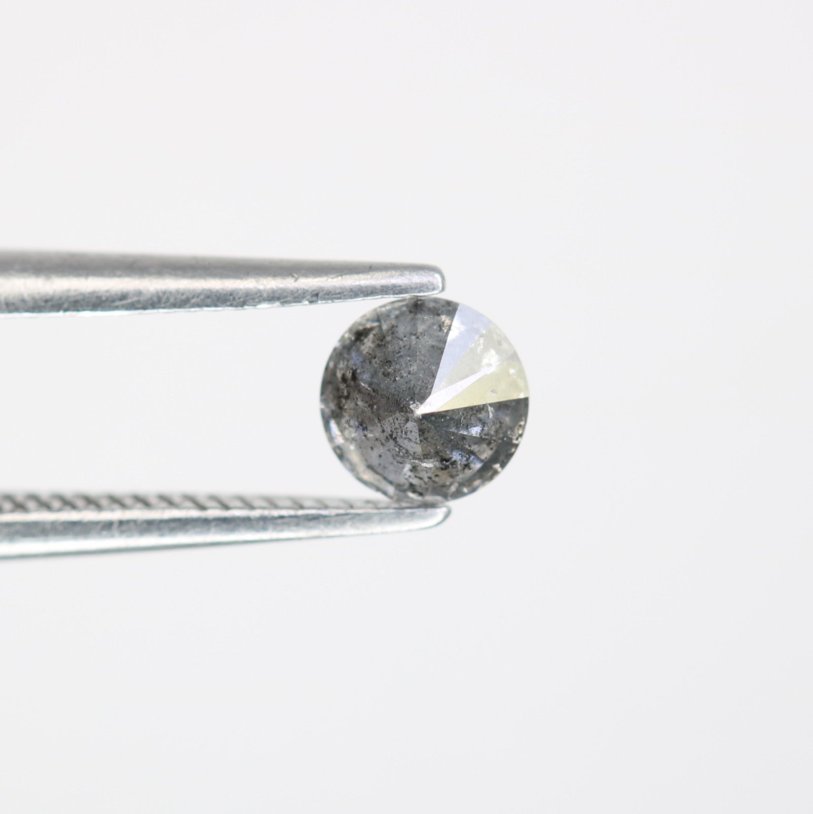 Unique 0.35 CT Salt & Pepper Round Brilliant Cut Diamond | Ethical Engagement Ring | 4.50 x 2.80 MM - JayKrishna Diamond