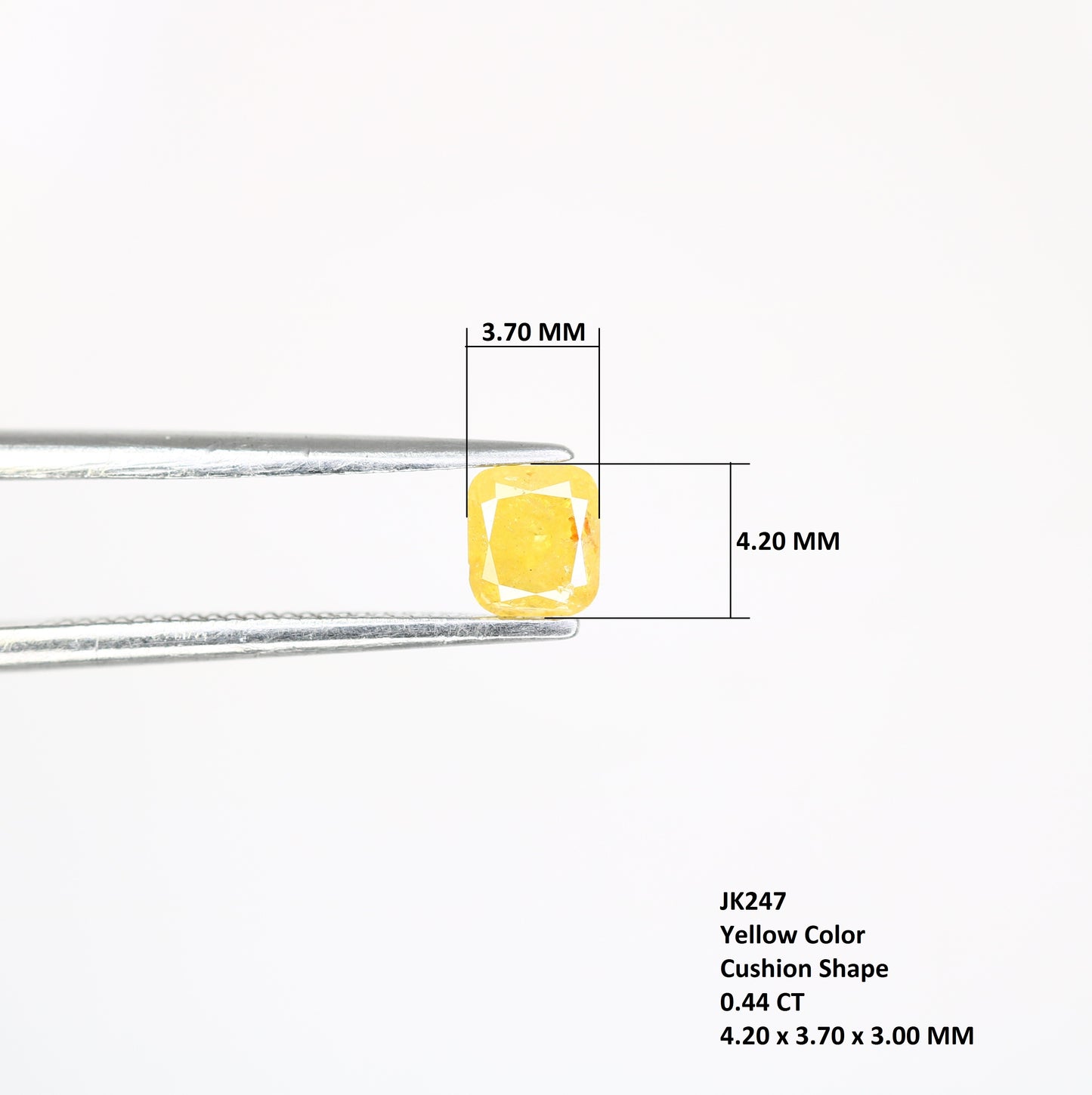 0.44 CT 4.20 MM Yellow Cushion Shape Natural Diamond for Wedding Ring and Custom Bridal Jewelry Design - JayKrishna Diamond