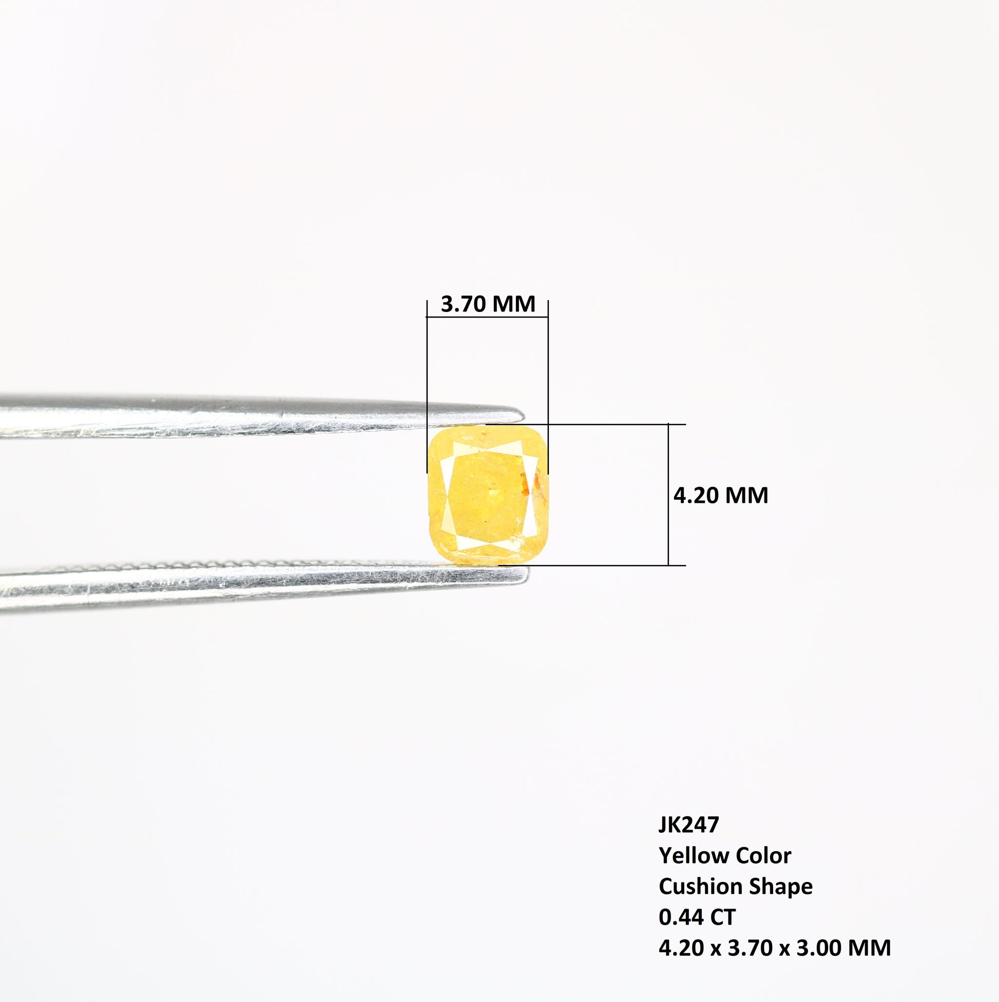 0.44 CT 4.20 MM Yellow Cushion Shape Natural Diamond for Wedding Ring and Custom Bridal Jewelry Design - JayKrishna Diamond