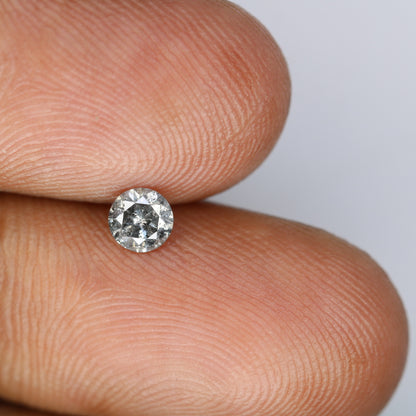 Unique 0.35 CT Salt & Pepper Round Brilliant Cut Diamond | Ethical Engagement Ring | 4.50 x 2.80 MM - JayKrishna Diamond