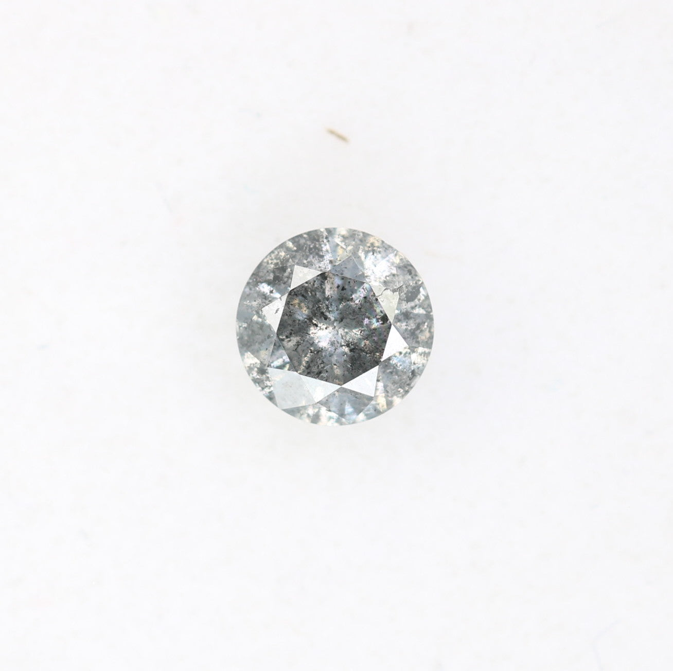 Unique 0.35 CT Salt & Pepper Round Brilliant Cut Diamond | Ethical Engagement Ring | 4.50 x 2.80 MM - JayKrishna Diamond