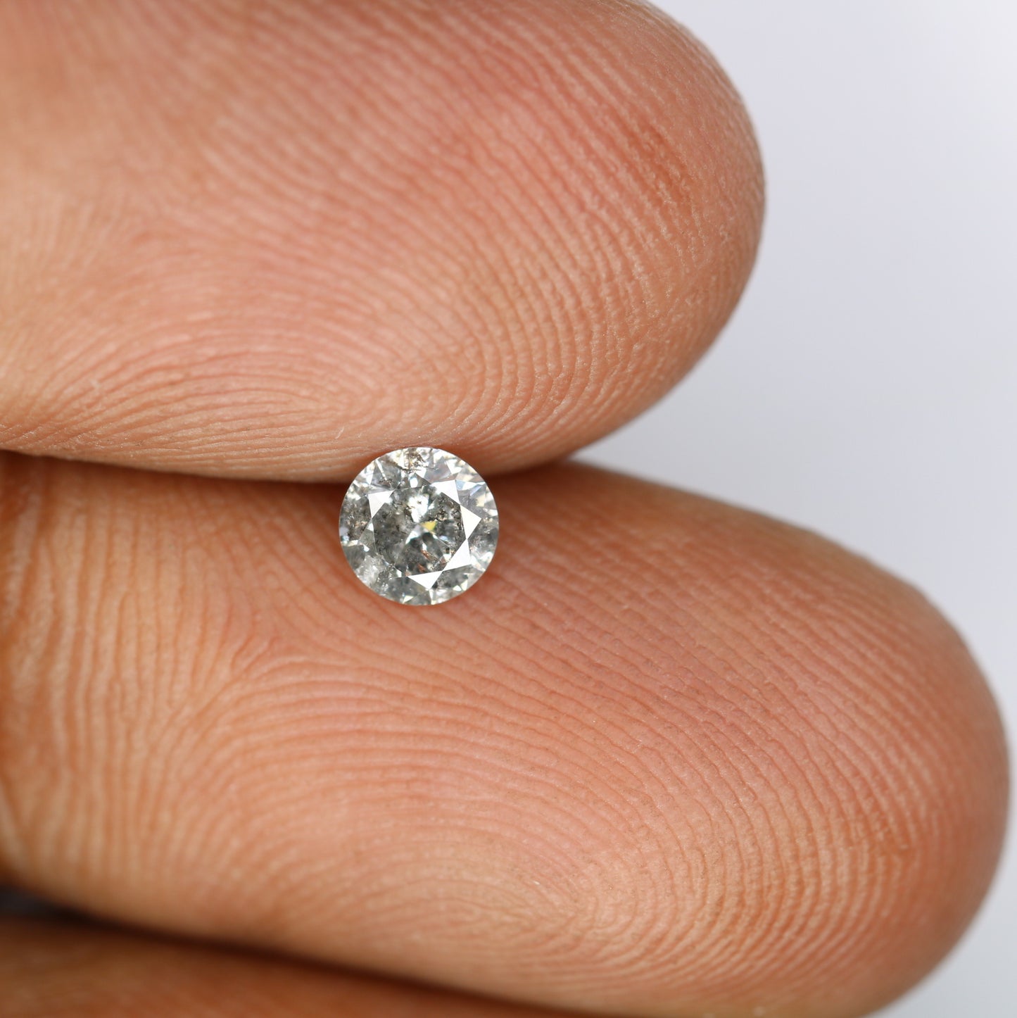 Unique 0.35 CT Salt & Pepper Round Brilliant Cut Diamond | Perfect for Engagement Rings | 4.60 MM - JayKrishna Diamond