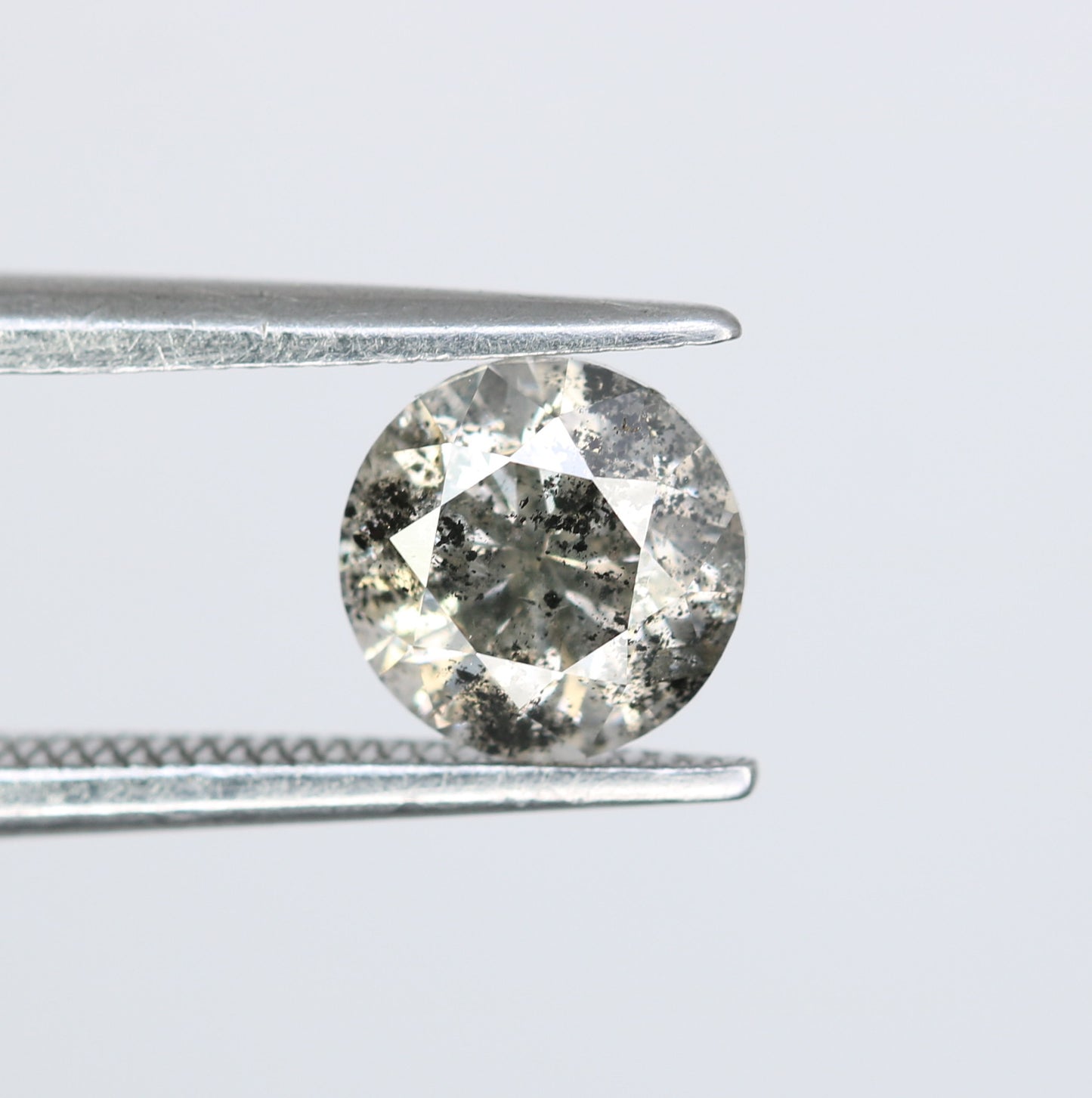 Salt And Pepper Diamond 1.17 Carat Round Brilliant Cut Diamond For Wedding Ring - JayKrishna Diamond