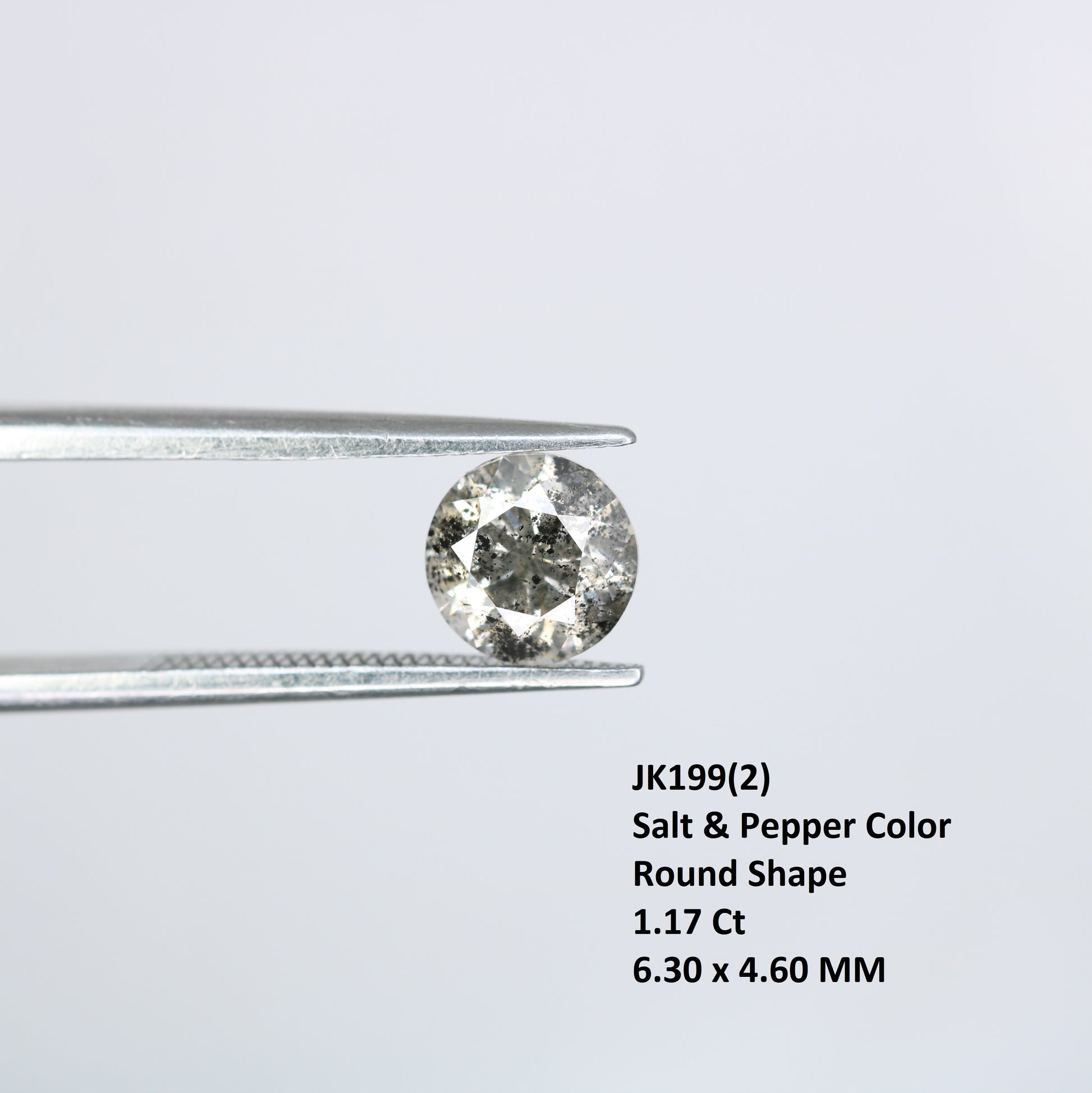 Salt And Pepper Diamond 1.17 Carat Round Brilliant Cut Diamond For Wedding Ring - JayKrishna Diamond