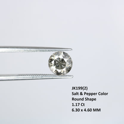 Salt And Pepper Diamond 1.17 Carat Round Brilliant Cut Diamond For Wedding Ring - JayKrishna Diamond