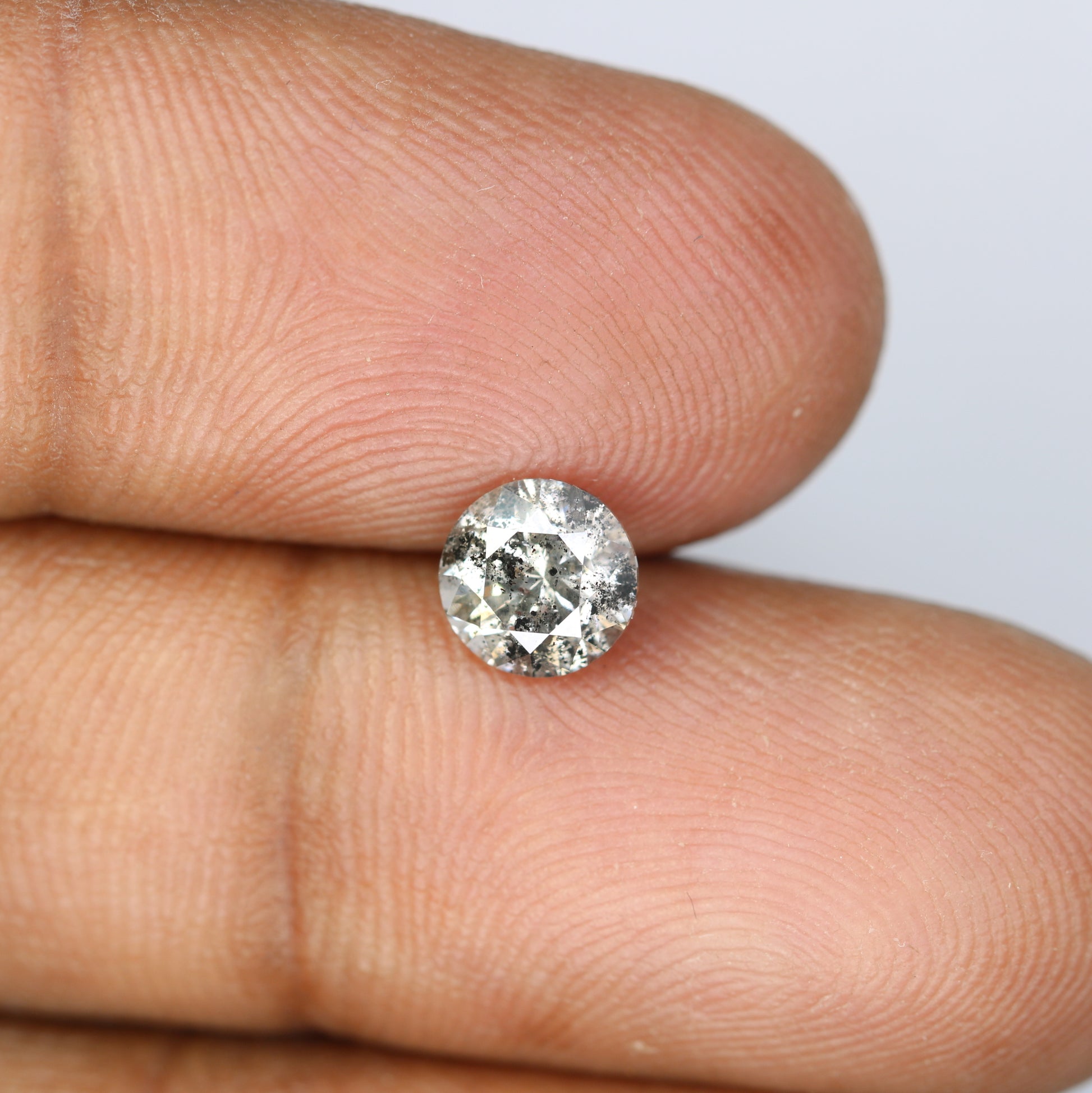 Salt And Pepper Diamond 1.17 Carat Round Brilliant Cut Diamond For Wedding Ring - JayKrishna Diamond