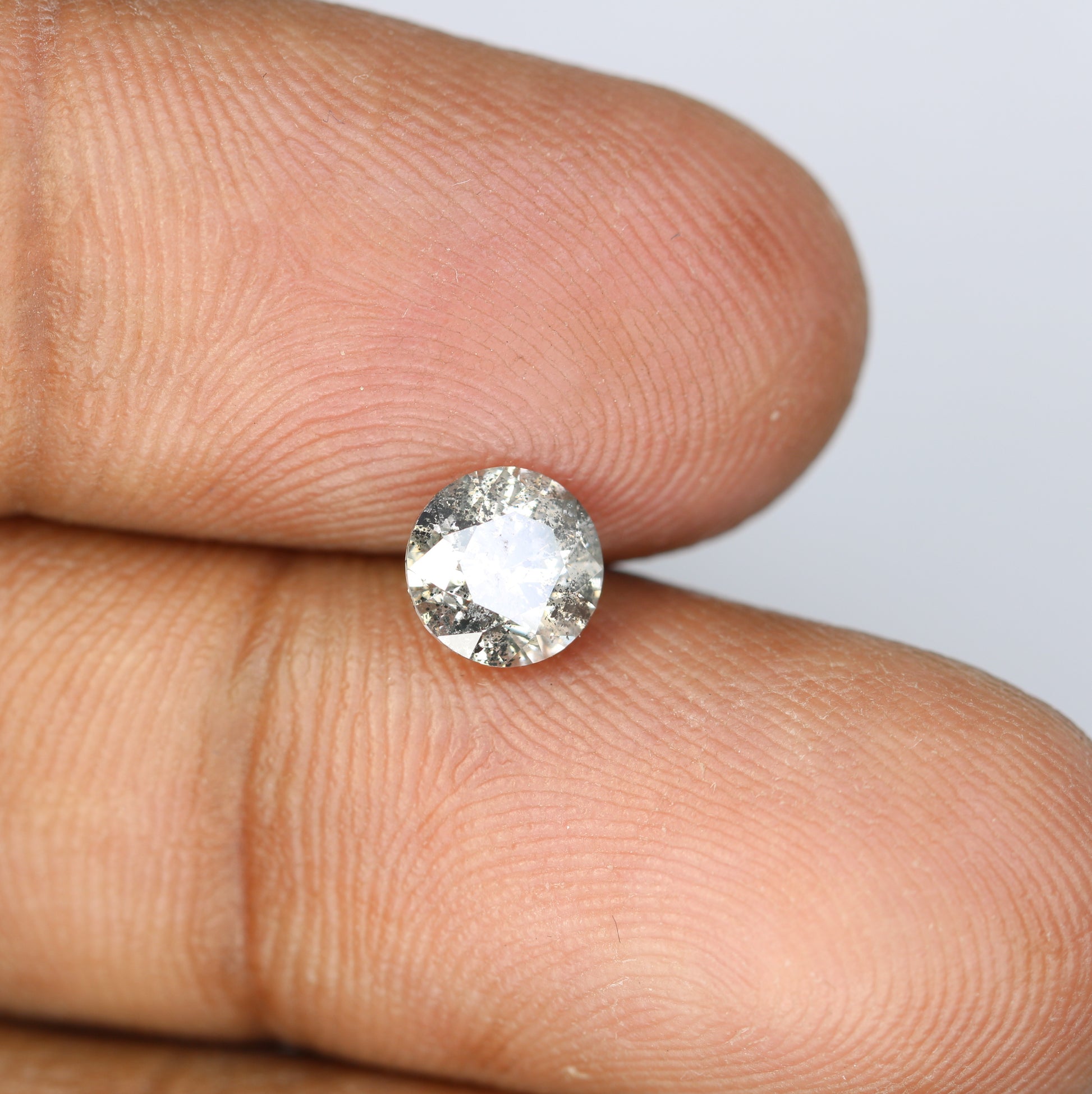 Salt And Pepper Diamond 1.17 Carat Round Brilliant Cut Diamond For Wedding Ring - JayKrishna Diamond