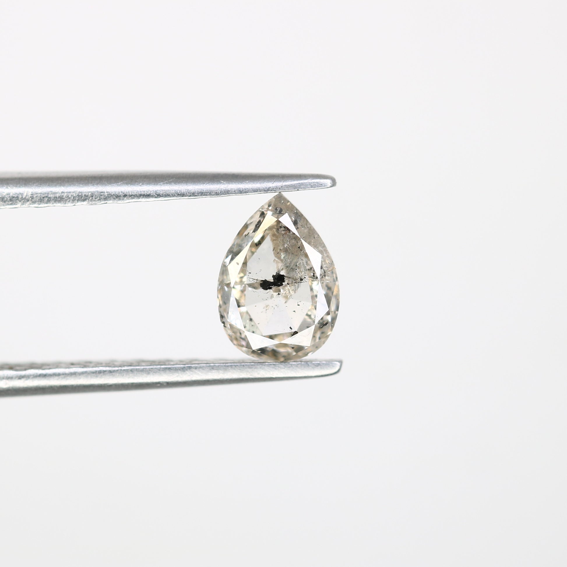 0.73 CT Salt And Pepper Pear Shape Diamond For Engagement Ring - JayKrishna Diamond