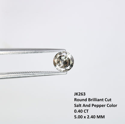 0.40 CT 5.00 x 2.40 MM Round Brilliant Cut Salt and Pepper Diamond for Custom Engagement Rings, Unique Fine Jewelry & Ethical Bridal Jewelry - JayKrishna Diamond