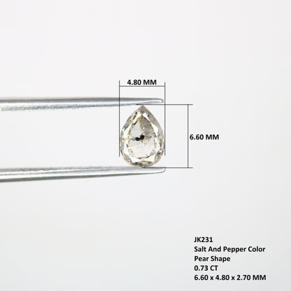 0.73 CT Salt And Pepper Pear Shape Diamond For Engagement Ring - JayKrishna Diamond