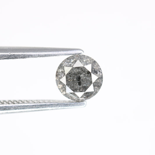 0.49 CT 4.70 MM Salt And Pepper Natural Round Brilliant Cut Diamond For Engagement Ring - JayKrishna Diamond