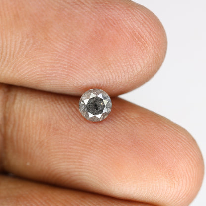 0.49 CT 4.70 MM Salt And Pepper Natural Round Brilliant Cut Diamond For Engagement Ring - JayKrishna Diamond