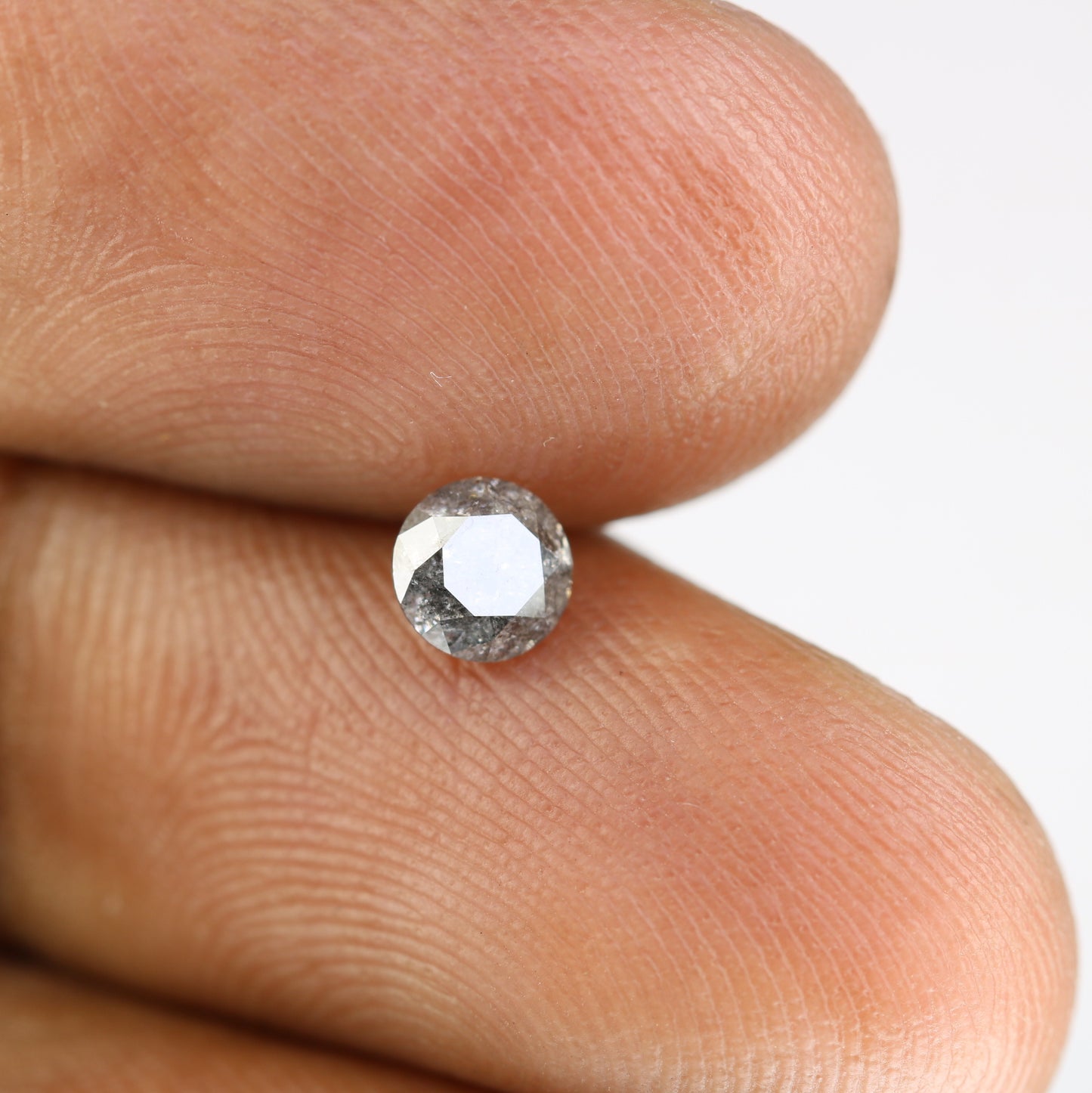 0.49 CT 4.70 MM Salt And Pepper Natural Round Brilliant Cut Diamond For Engagement Ring - JayKrishna Diamond