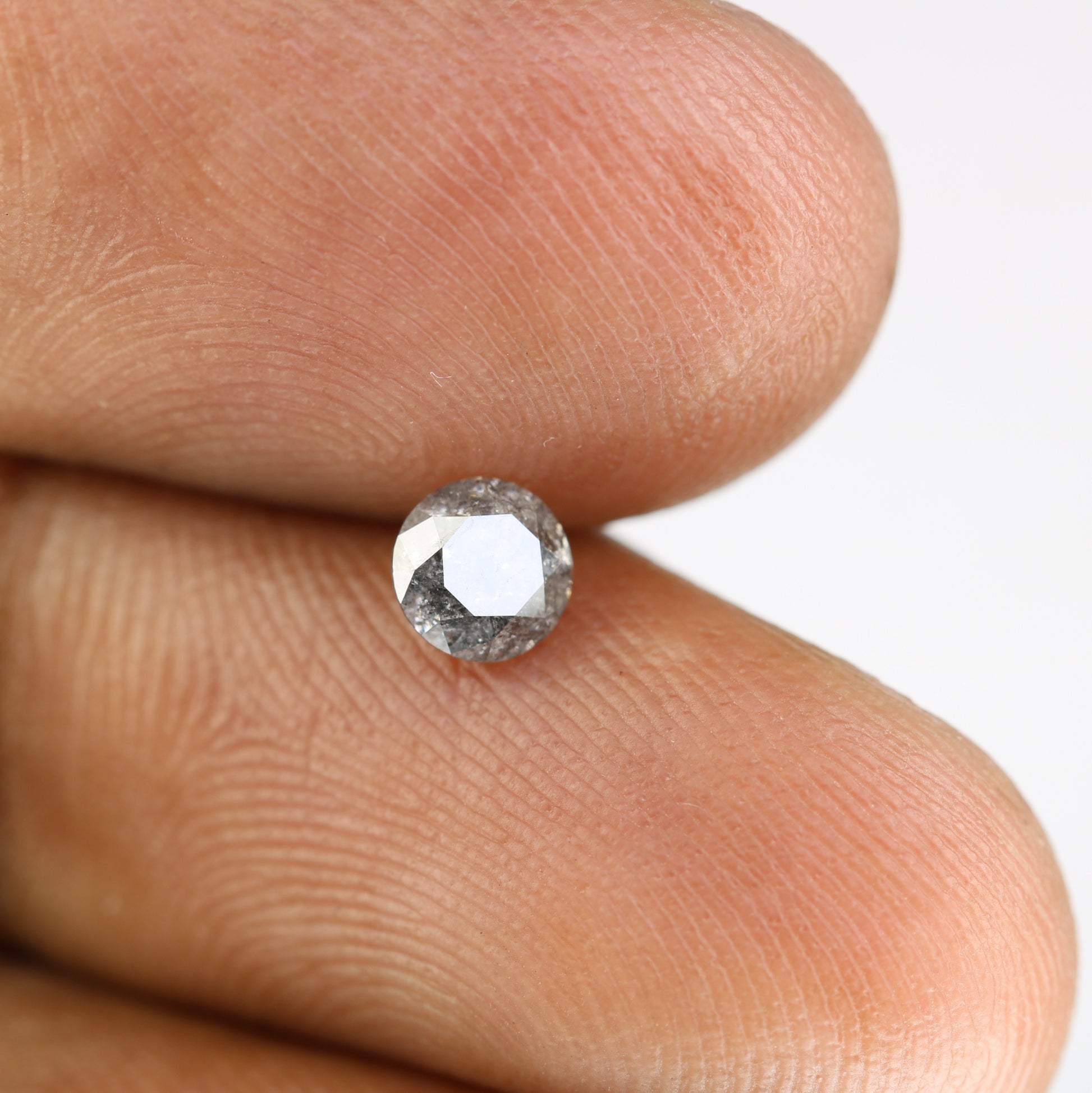 0.49 CT 4.70 MM Salt And Pepper Natural Round Brilliant Cut Diamond For Engagement Ring - JayKrishna Diamond