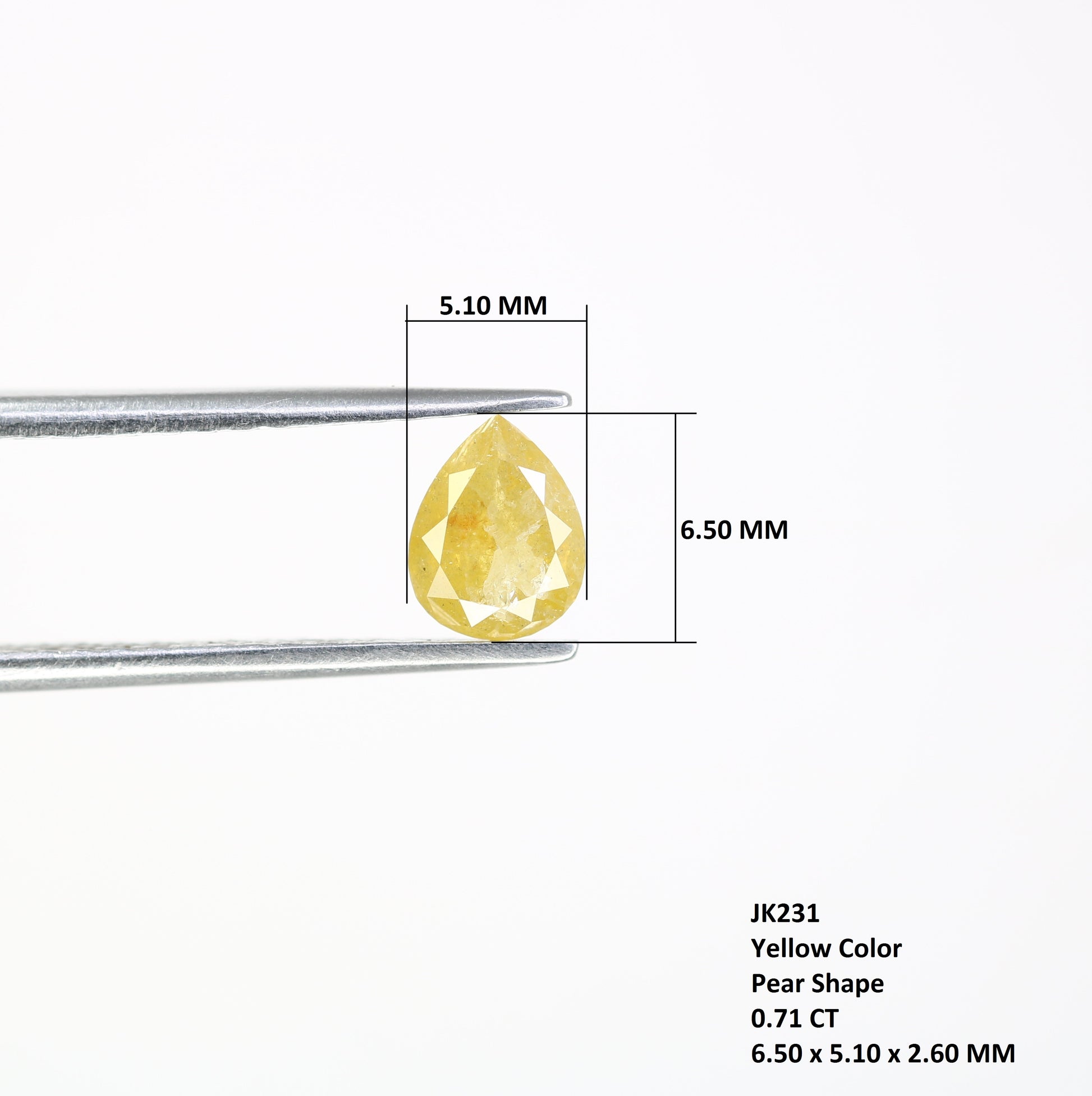 0.71 Natural Yellow Loose Pear Cut Diamond For Galaxy Ring - JayKrishna Diamond