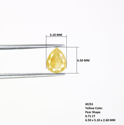 0.71 Natural Yellow Loose Pear Cut Diamond For Galaxy Ring - JayKrishna Diamond