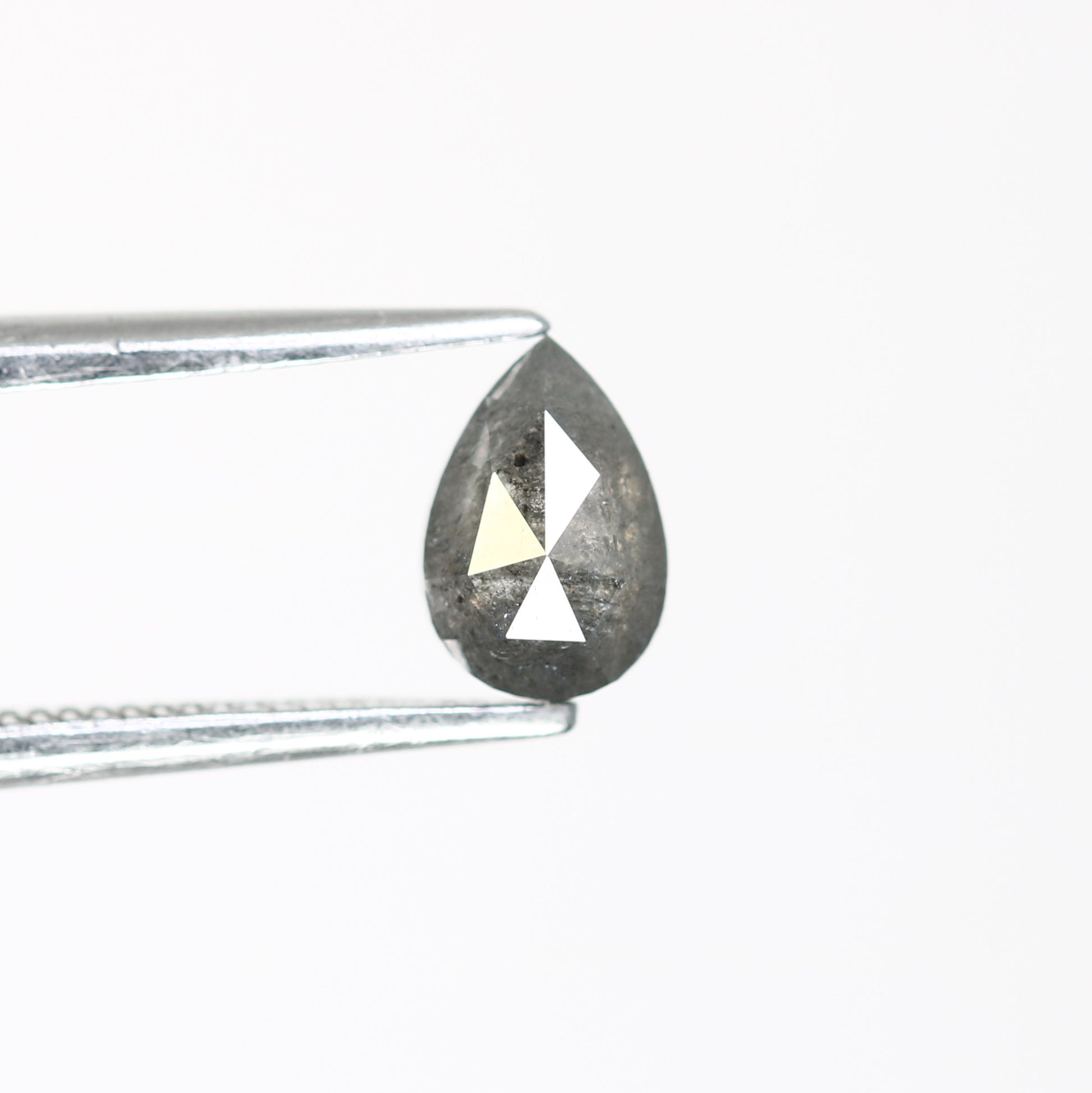 0.59 Carat Natural Salt and Pepper Pear-Shaped Diamond – Elegant Loose Gem for Unique Engagement Rings - JayKrishna Diamond