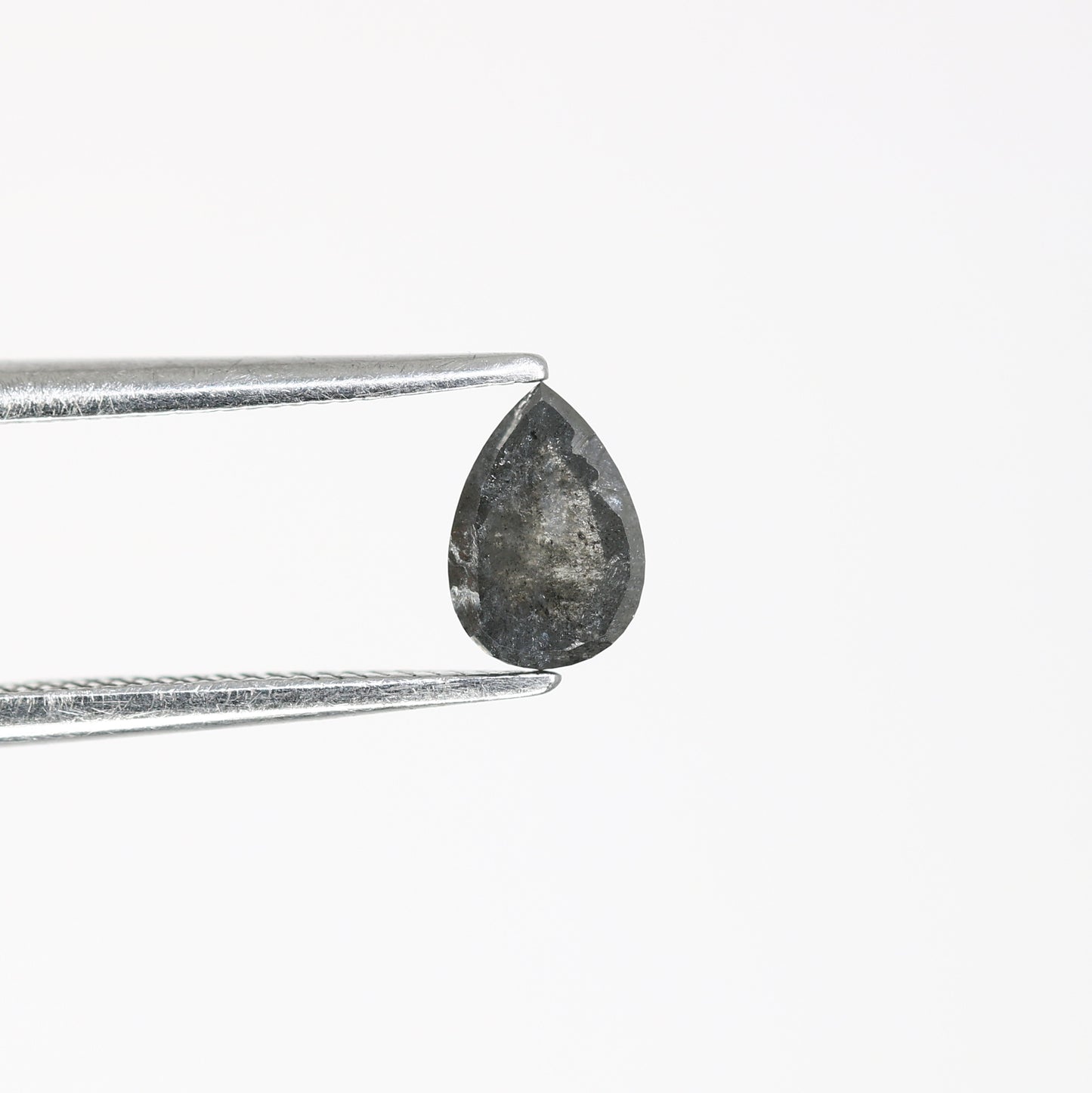 0.59 Carat Natural Salt and Pepper Pear-Shaped Diamond – Elegant Loose Gem for Unique Engagement Rings - JayKrishna Diamond