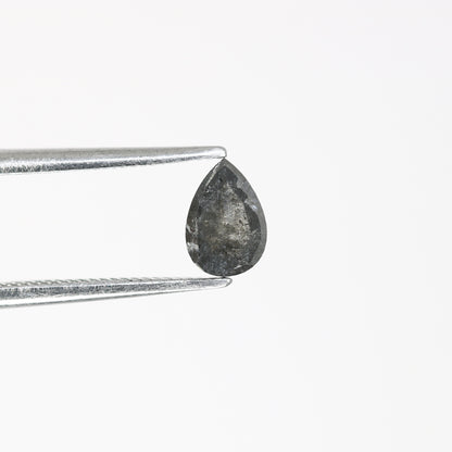 0.59 Carat Natural Salt and Pepper Pear-Shaped Diamond – Elegant Loose Gem for Unique Engagement Rings - JayKrishna Diamond