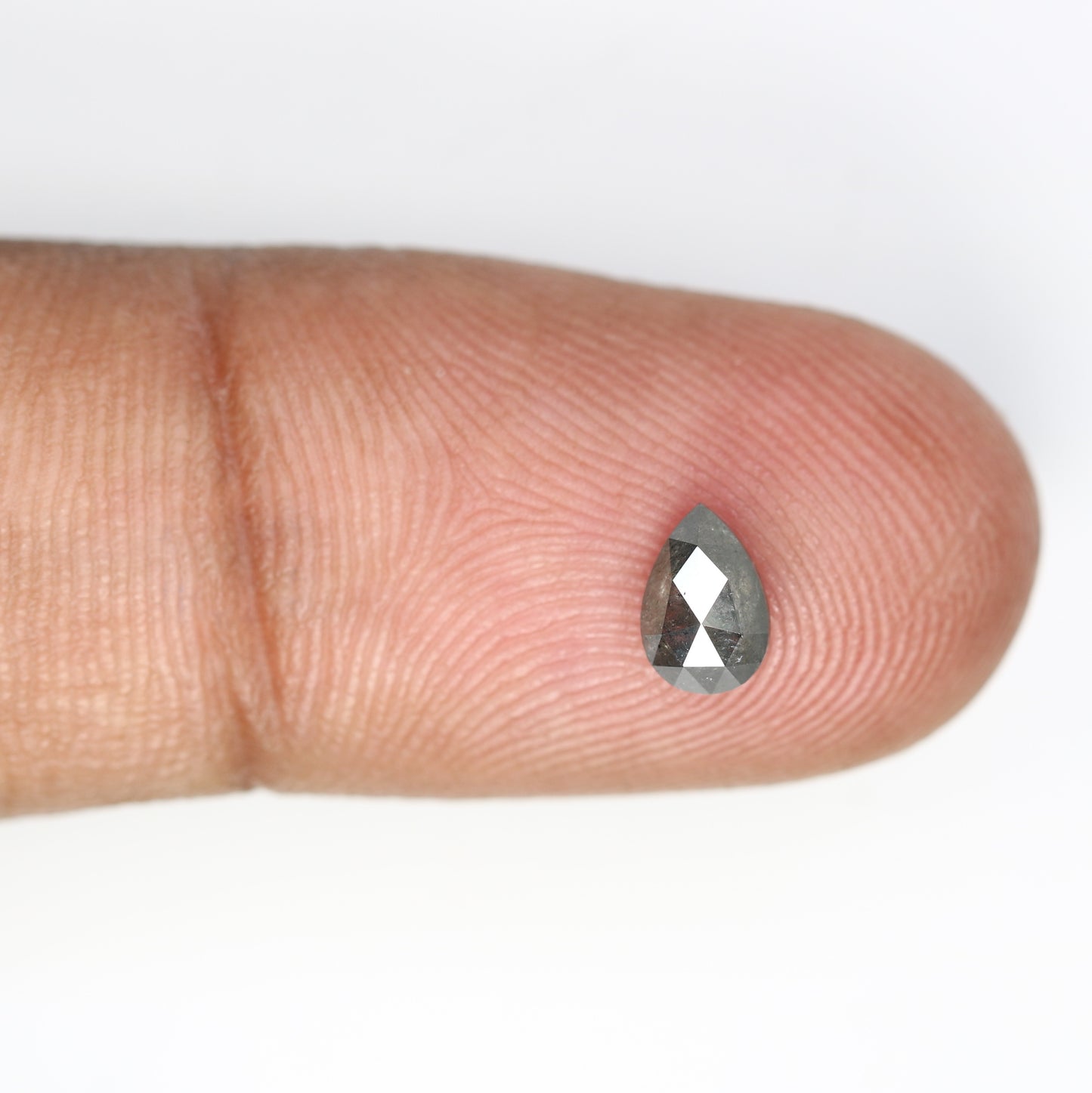 0.59 Carat Natural Salt and Pepper Pear-Shaped Diamond – Elegant Loose Gem for Unique Engagement Rings - JayKrishna Diamond