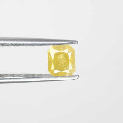 0.53 CT Asscher Shape Yellow Diamond For Engagement Ring - JayKrishna Diamond