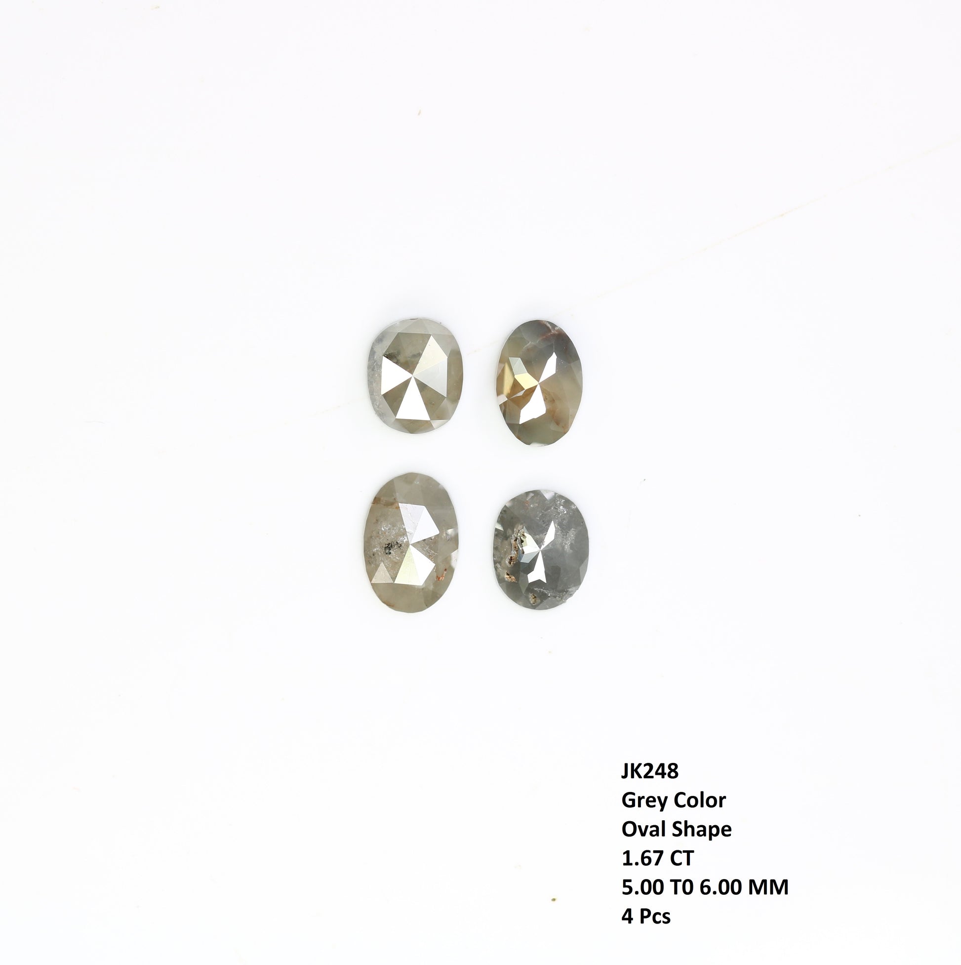 1.67 CT Loose Grey Oval Cut 5.00 MM Natural Diamond For Designer Jewelry - JayKrishna Diamond