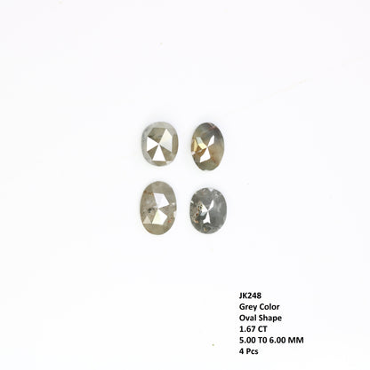 1.67 CT Loose Grey Oval Cut 5.00 MM Natural Diamond For Designer Jewelry - JayKrishna Diamond