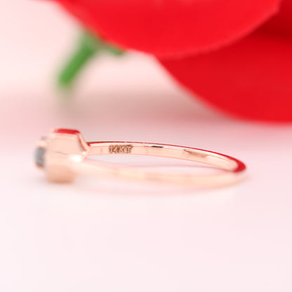 14k Gold Baguette Engagement Ring, Baguette Ring, Birthstone Ring, Sterling Silver Ring, Wedding Ring, Dainty Ring, Womens Solitaire Ring - JayKrishna Diamond