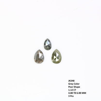 1.12 CT Pear Shaped Natural Grey Color 6.00 MM Fancy Diamond For Designer Ring - JayKrishna Diamond