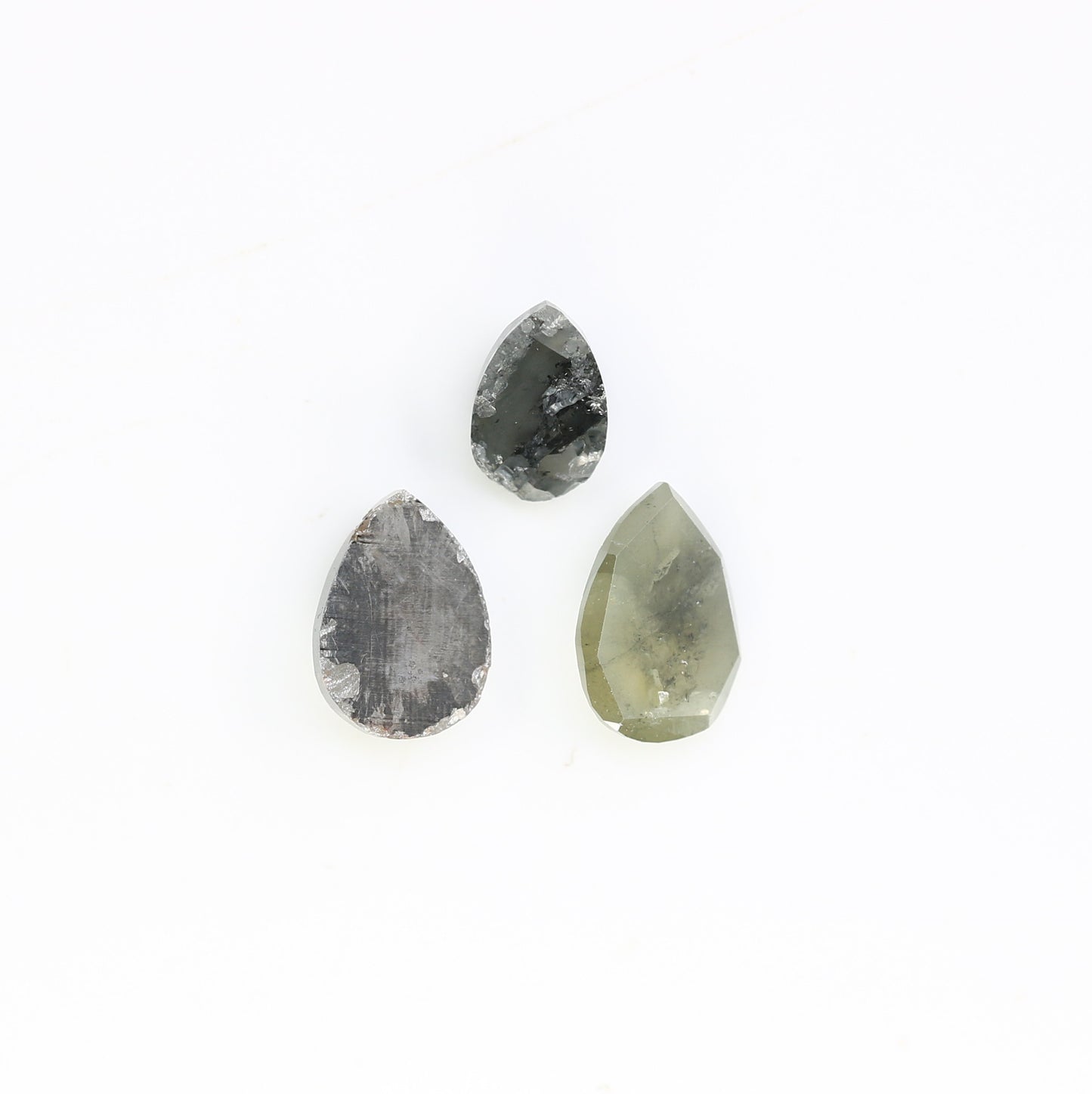 1.12 CT Pear Shaped Natural Grey Color 6.00 MM Fancy Diamond For Designer Ring - JayKrishna Diamond