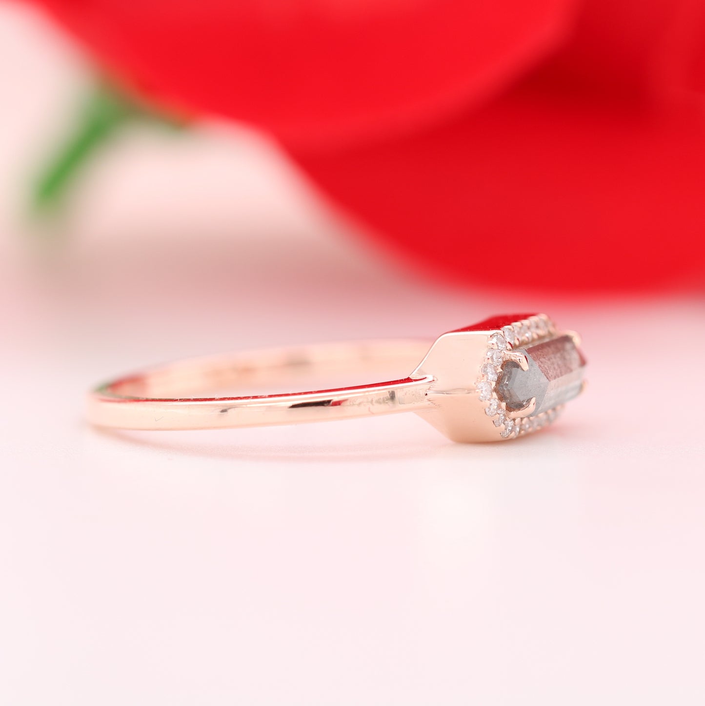 14k Gold Baguette Engagement Ring, Baguette Ring, Birthstone Ring, Sterling Silver Ring, Wedding Ring, Dainty Ring, Womens Solitaire Ring - JayKrishna Diamond