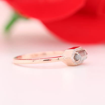 14k Gold Baguette Engagement Ring, Baguette Ring, Birthstone Ring, Sterling Silver Ring, Wedding Ring, Dainty Ring, Womens Solitaire Ring - JayKrishna Diamond