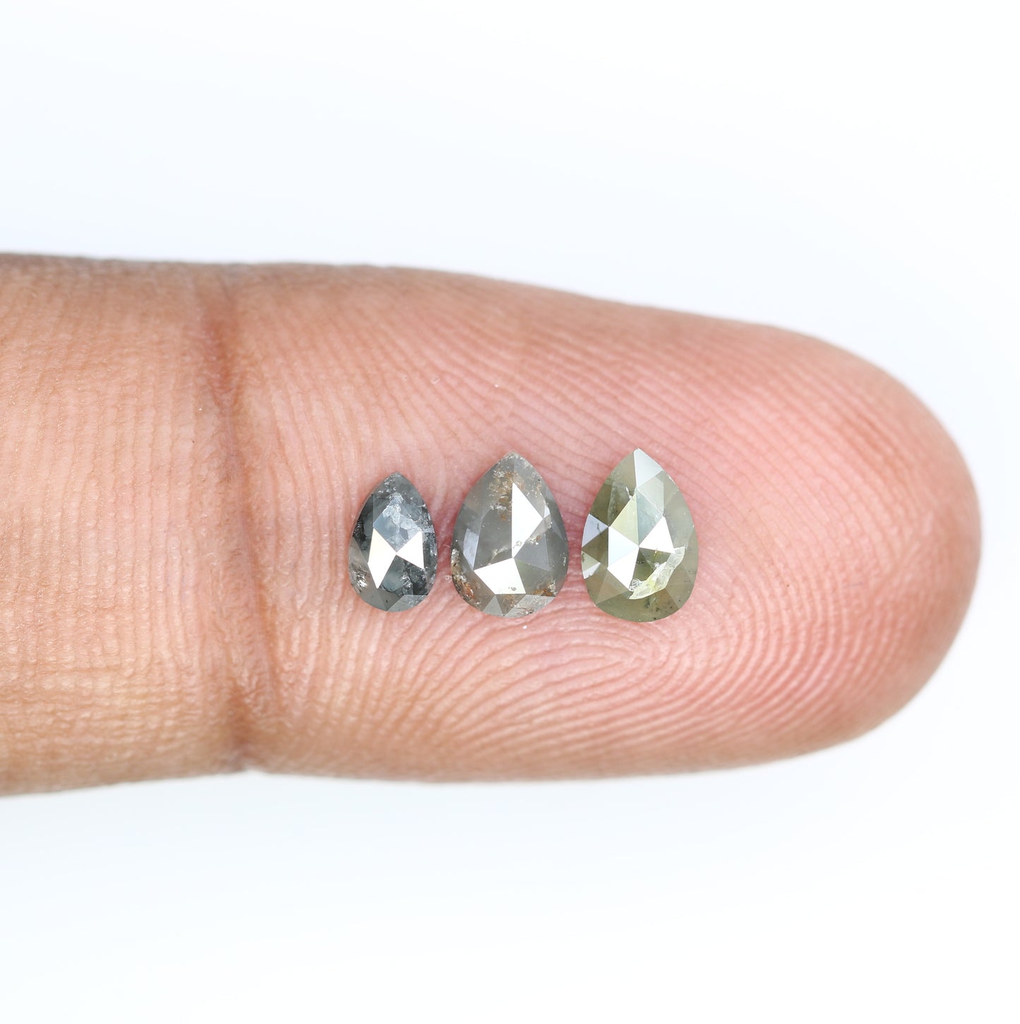 1.12 CT Pear Shaped Natural Grey Color 6.00 MM Fancy Diamond For Designer Ring - JayKrishna Diamond