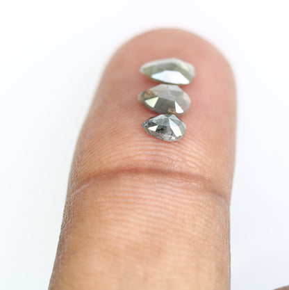 1.12 CT Pear Shaped Natural Grey Color 6.00 MM Fancy Diamond For Designer Ring - JayKrishna Diamond