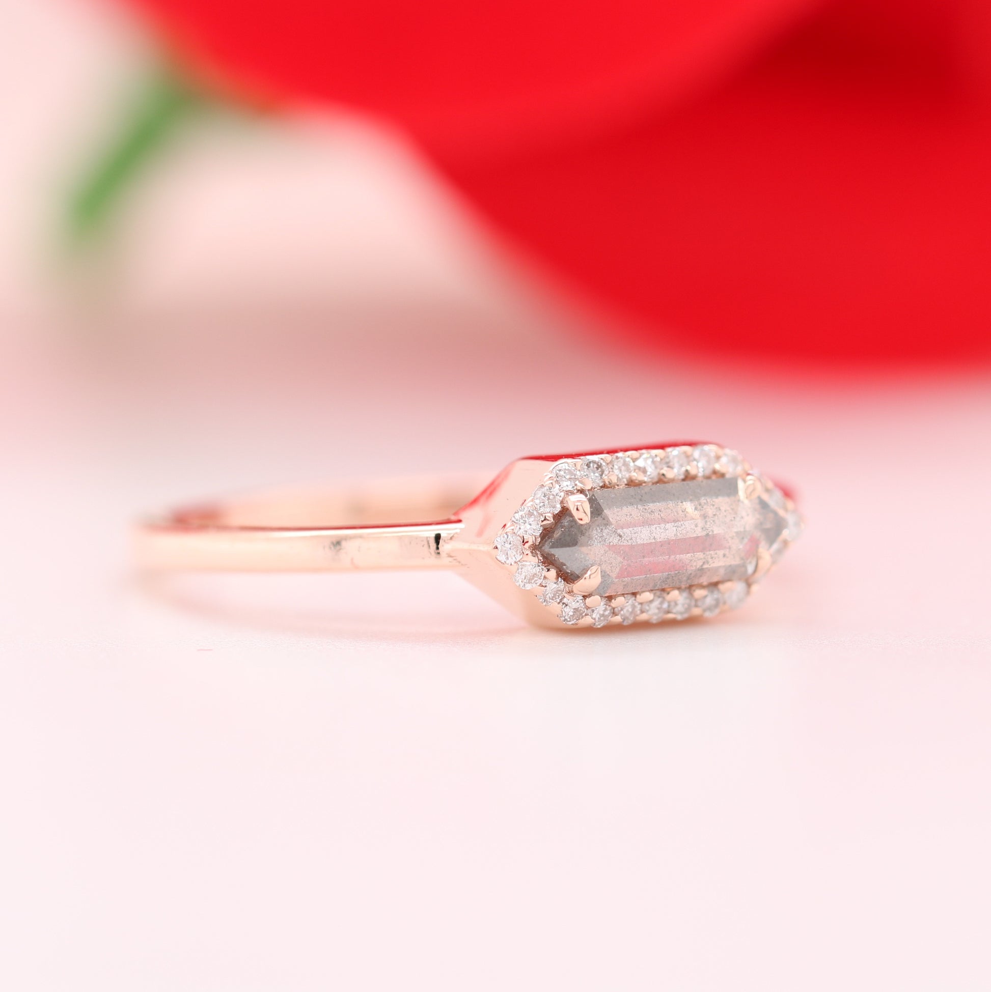 14k Gold Baguette Engagement Ring, Baguette Ring, Birthstone Ring, Sterling Silver Ring, Wedding Ring, Dainty Ring, Womens Solitaire Ring - JayKrishna Diamond