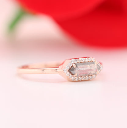 14k Gold Baguette Engagement Ring, Baguette Ring, Birthstone Ring, Sterling Silver Ring, Wedding Ring, Dainty Ring, Womens Solitaire Ring - JayKrishna Diamond