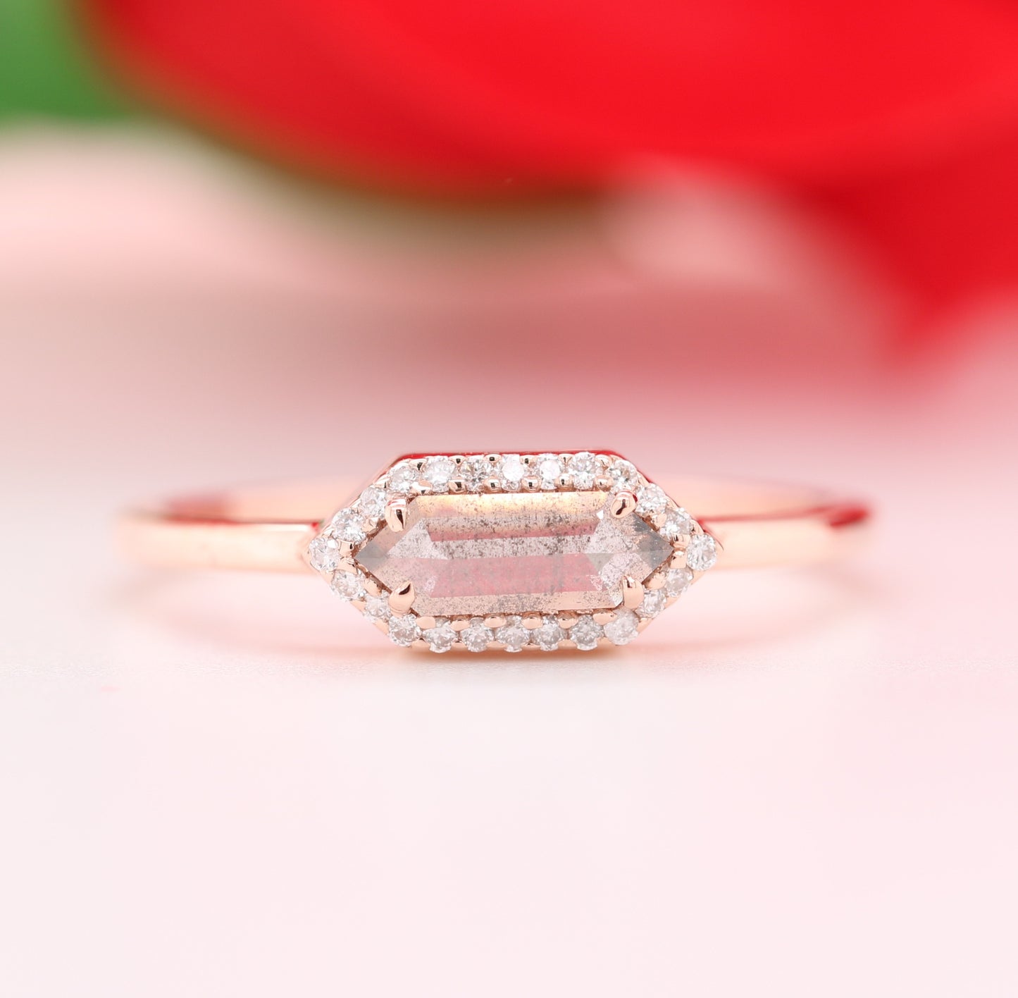 14k Gold Baguette Engagement Ring, Baguette Ring, Birthstone Ring, Sterling Silver Ring, Wedding Ring, Dainty Ring, Womens Solitaire Ring - JayKrishna Diamond