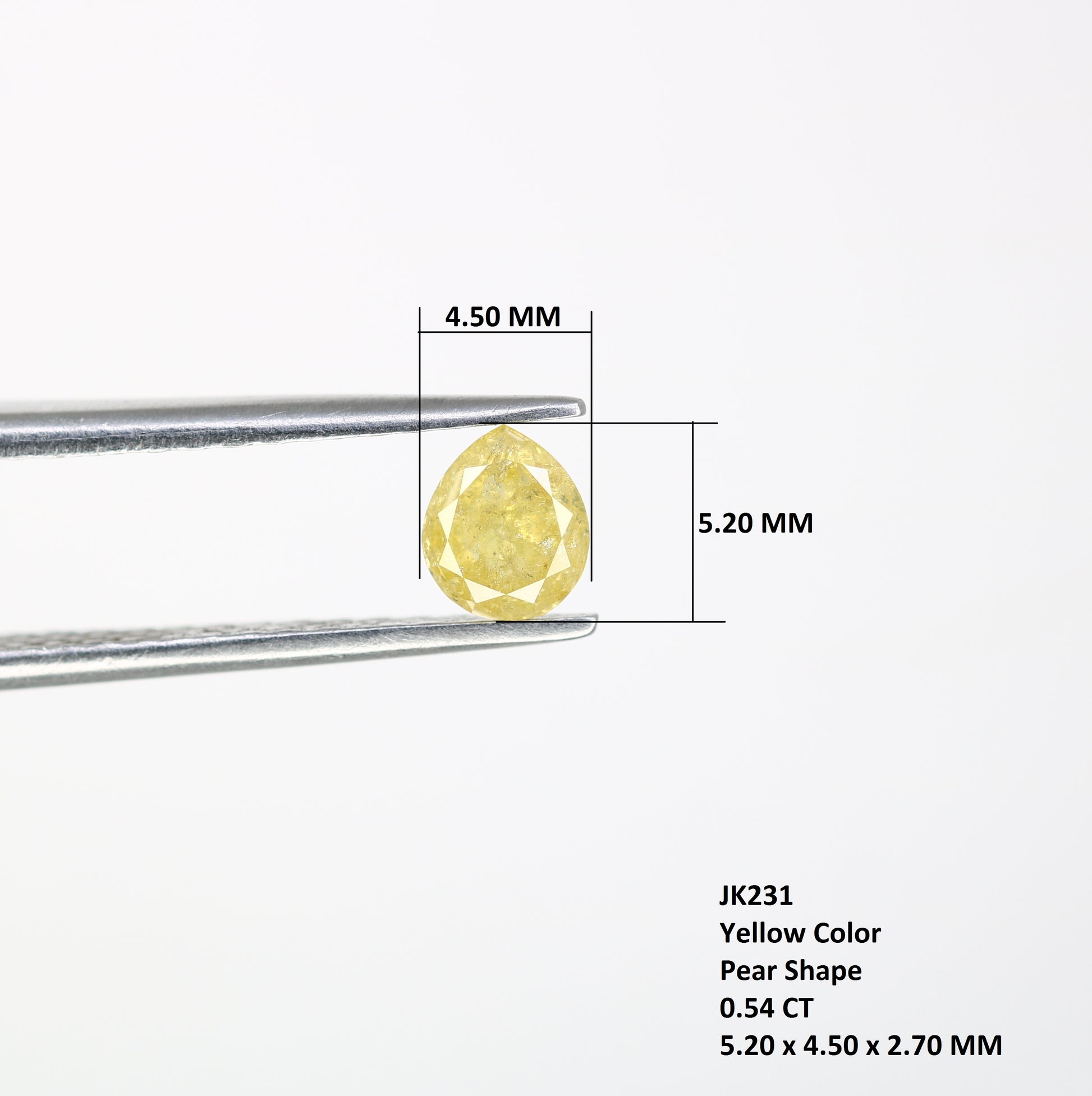 0.54 Natural Yellow Loose Pear Shape Diamond For Galaxy Ring - JayKrishna Diamond