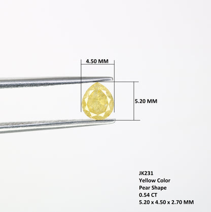 0.54 Natural Yellow Loose Pear Shape Diamond For Galaxy Ring - JayKrishna Diamond