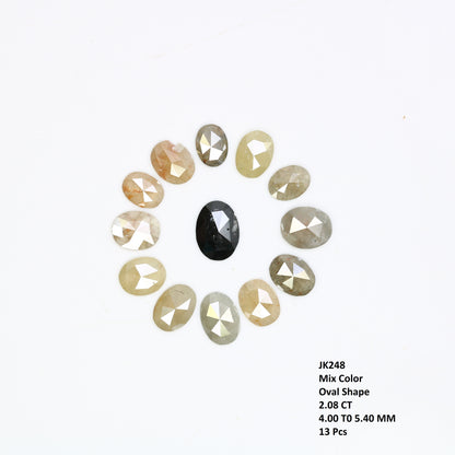 2.08 CT Loose Multi Color Oval Cut Natural 4.00 MM Diamond For Engagement Ring - JayKrishna Diamond