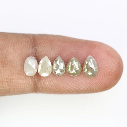 2.39 CT 5.70 MM Natural Grey Color Fancy Oval And Pear Shape Loose Diamond For Designer Jewelry - JayKrishna Diamond