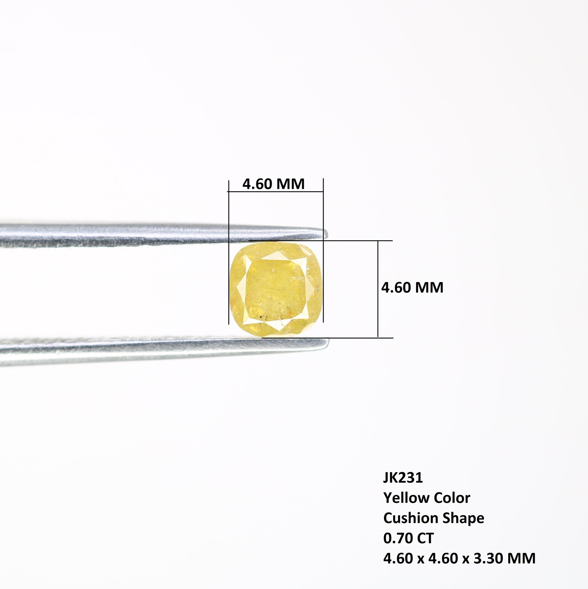 0.70 CT Cushion Shape Yellow Loose Diamond For Engagement Ring - JayKrishna Diamond