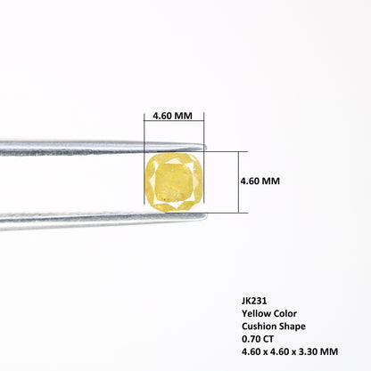 0.70 CT Cushion Shape Yellow Loose Diamond For Engagement Ring - JayKrishna Diamond