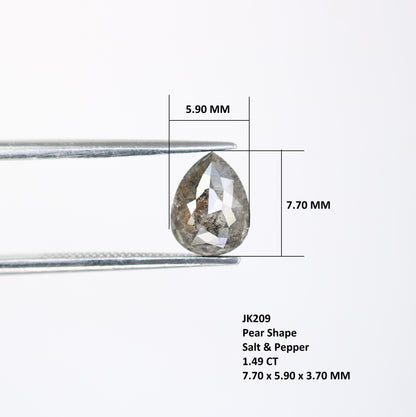 1.49 Carat Natural Loose And Pepper Pear Shaped Diamond Ring - JayKrishna Diamond