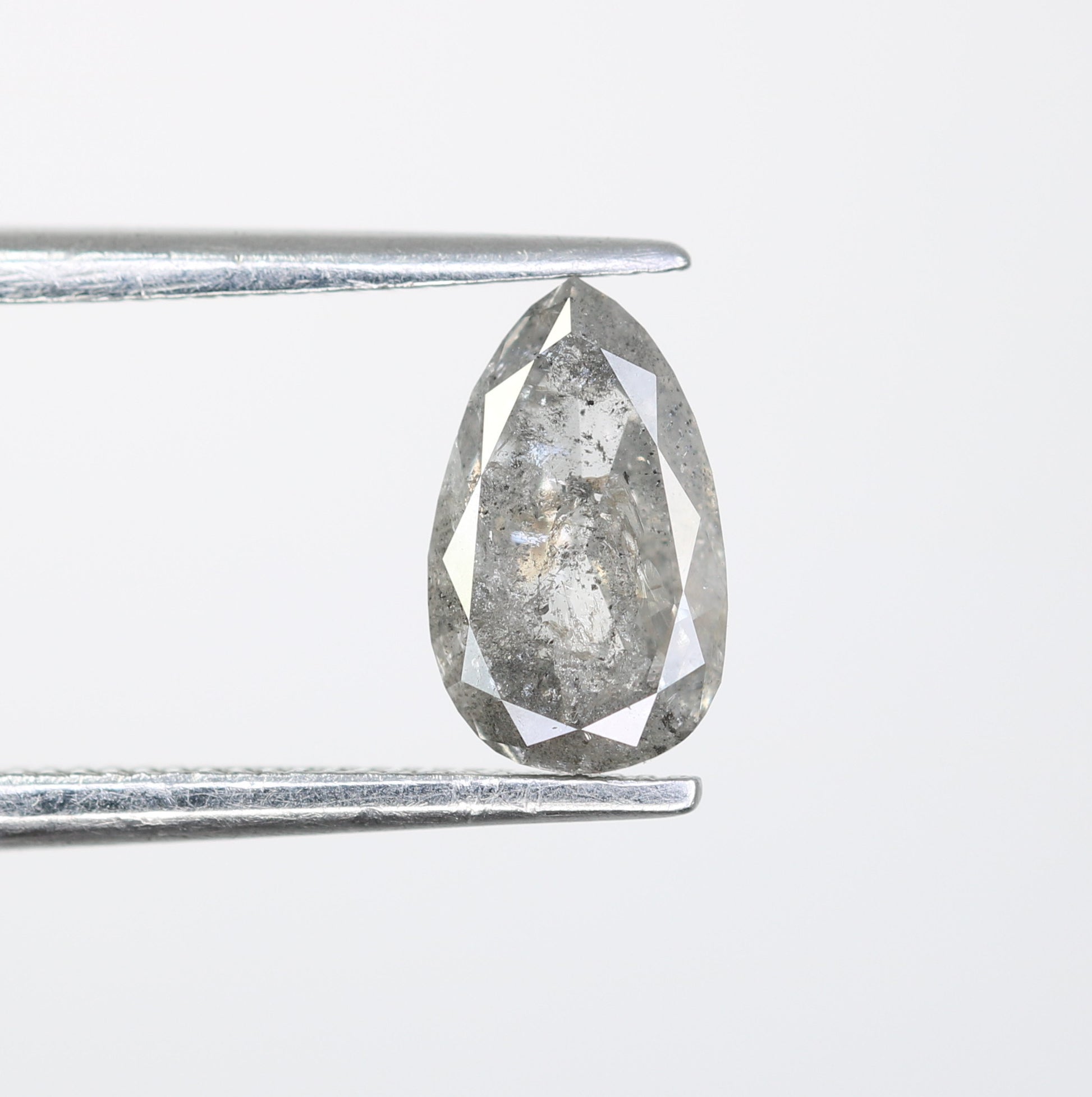 Pear Cut Diamond 0.97 Carat Natural Loose Salt And Pepper Diamond - JayKrishna Diamond