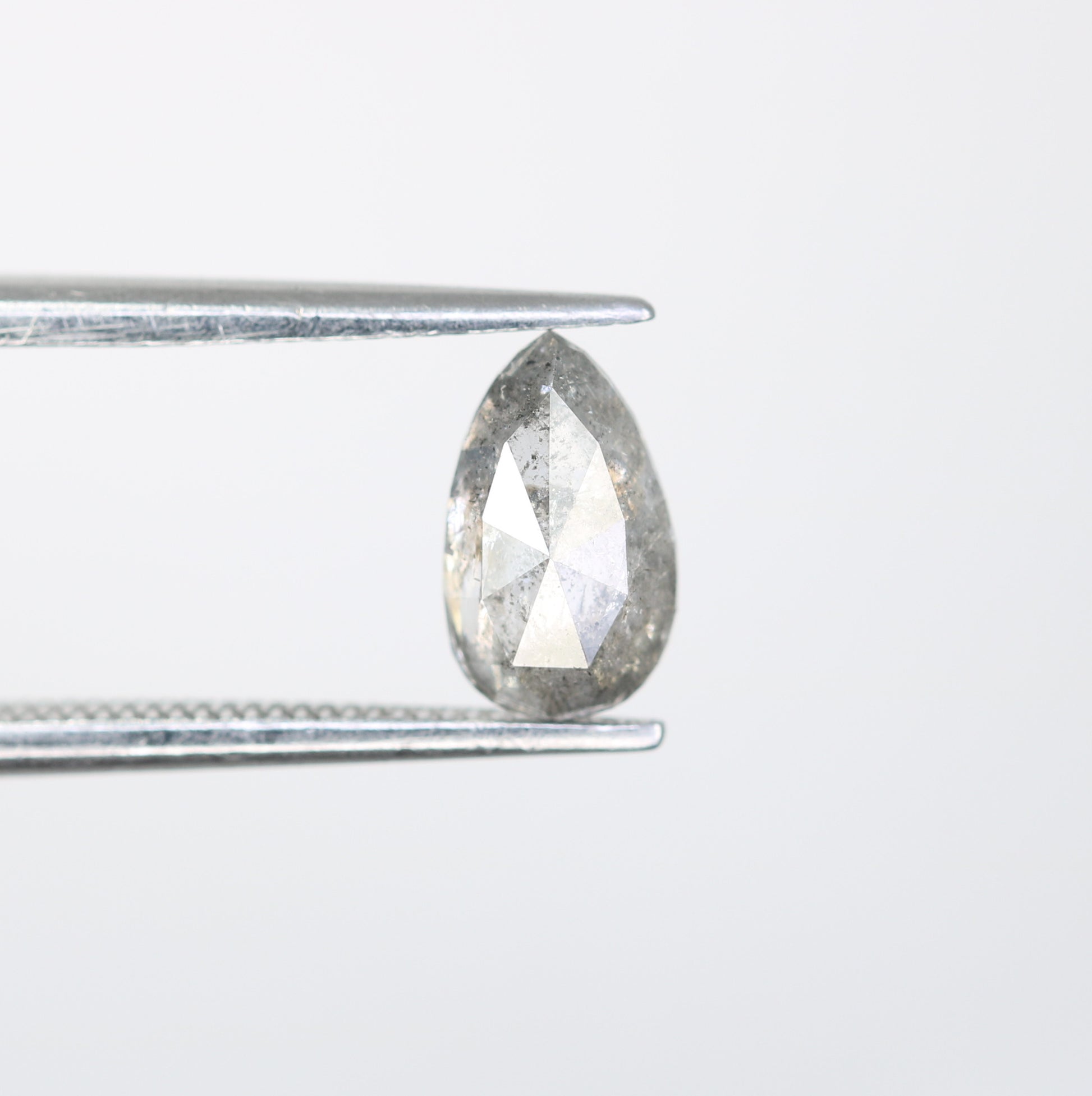 Pear Cut Diamond 0.97 Carat Natural Loose Salt And Pepper Diamond - JayKrishna Diamond