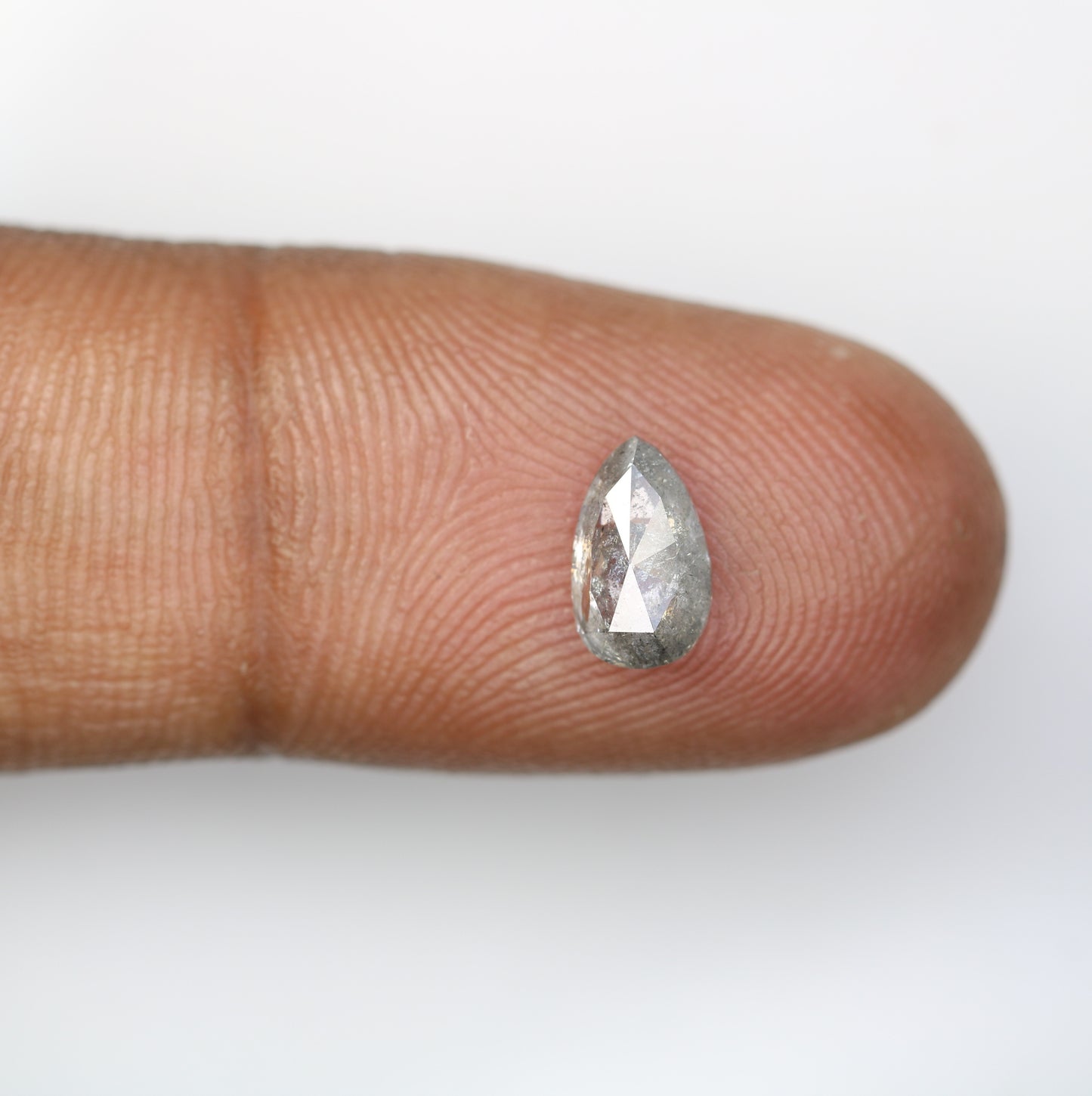 Pear Cut Diamond 0.97 Carat Natural Loose Salt And Pepper Diamond - JayKrishna Diamond