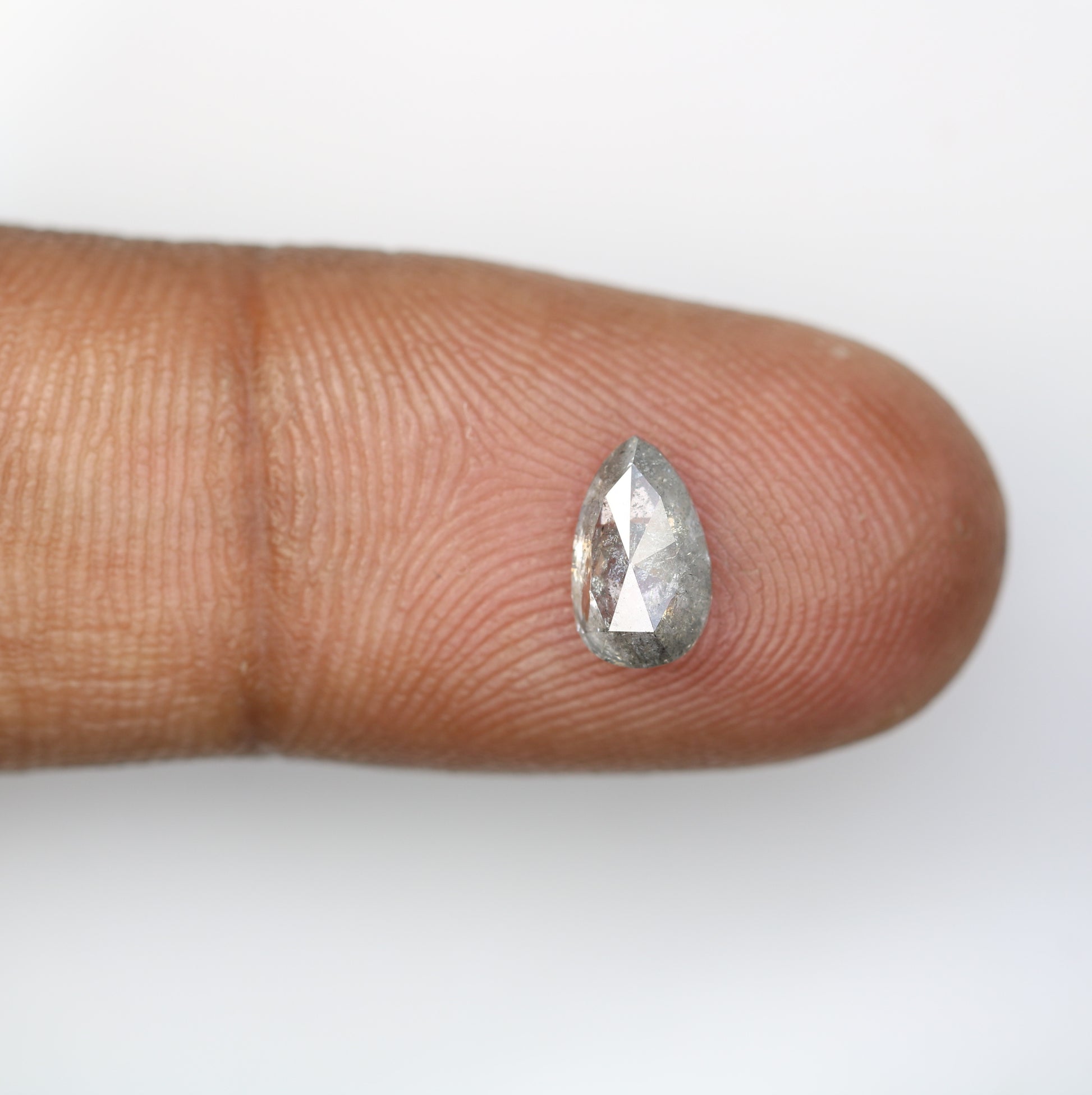 Pear Cut Diamond 0.97 Carat Natural Loose Salt And Pepper Diamond - JayKrishna Diamond